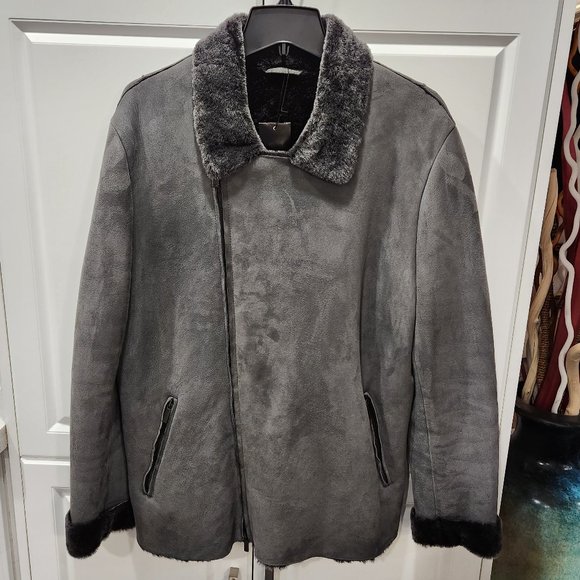 EMPORIO ARMANI Lamb Leather Shearling Jacket - Picture 1 of 16